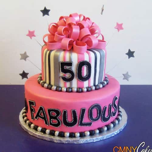 50 & Fabulous Cake Topper 50th Birthday Glitter Card – LissieLou