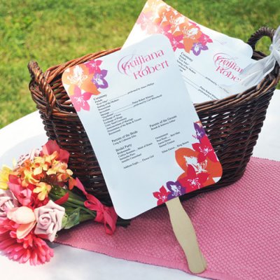 Wedding program fans/Personalized Wedding fans for guests/Wedding  favors/Wedding fan program/Floral, Set of 100 fully assembled